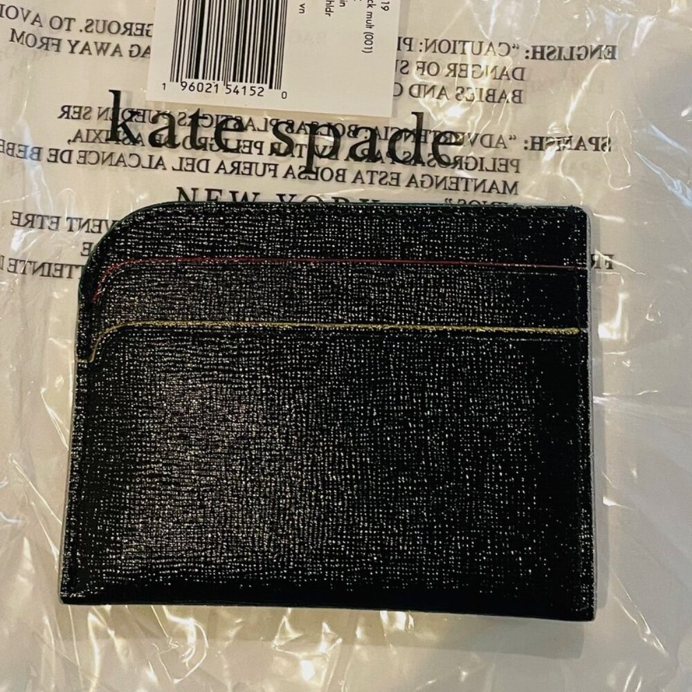 Kate Spade New York Devin Saffiano Leather Card Holder (Black) - Picture 4 of 7